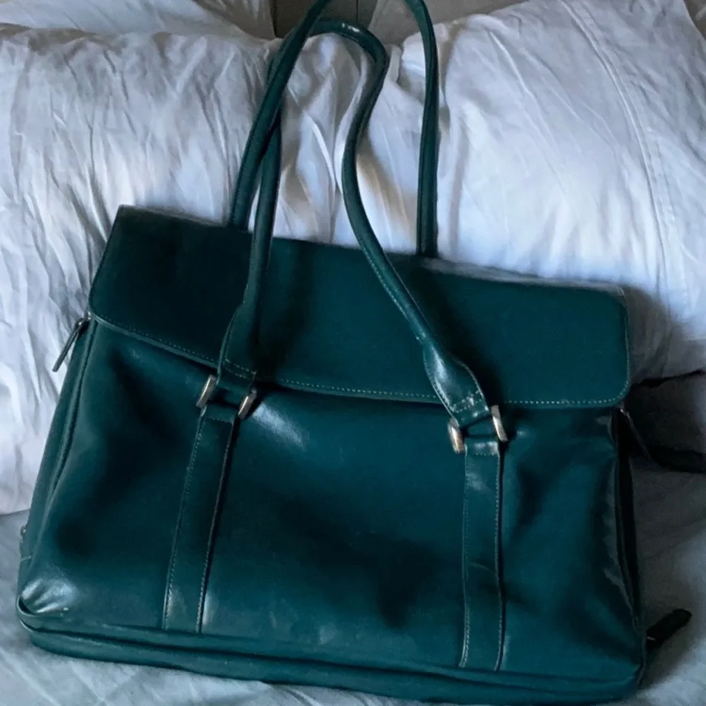Buxton Teal Laptop Bag with organization pockets